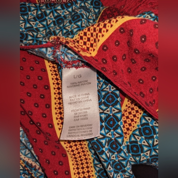 AVON BOHO Multi Color Maxi VNeck Dress Size Large - Picture 6 of 6